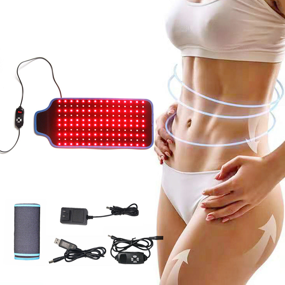 Electric Heating Waist Belt Led Light Therapy Adjustable Warm Massage For Back Pain Relief