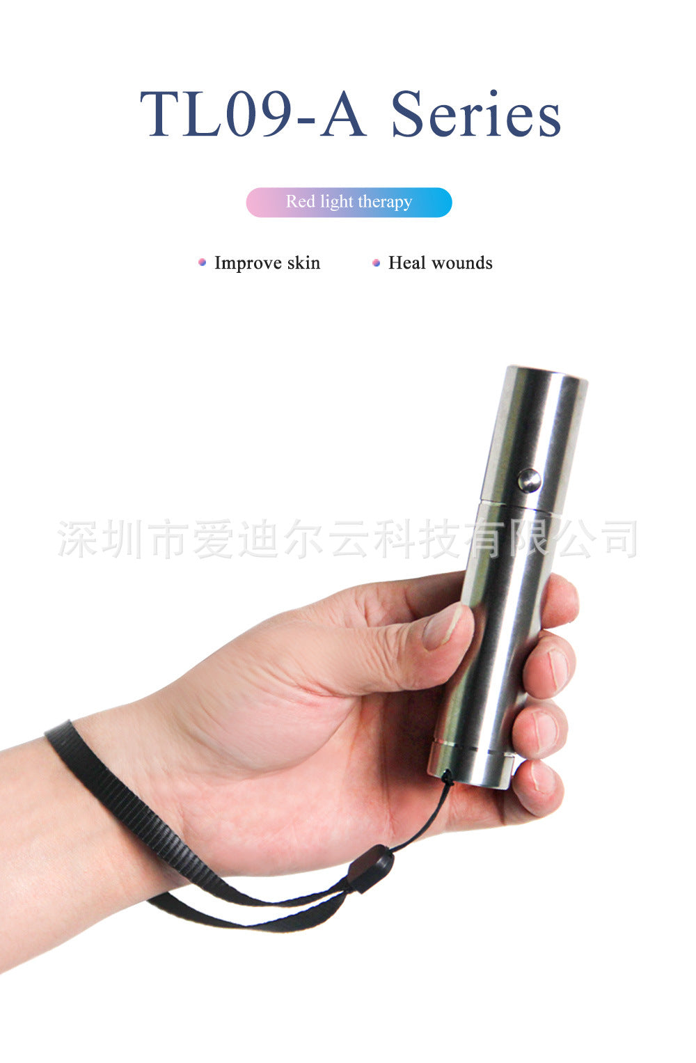 9W Led Infrared Adjustable Therapy Beauty Pen Rechargeable Portable Red Light Therapy Flashlight