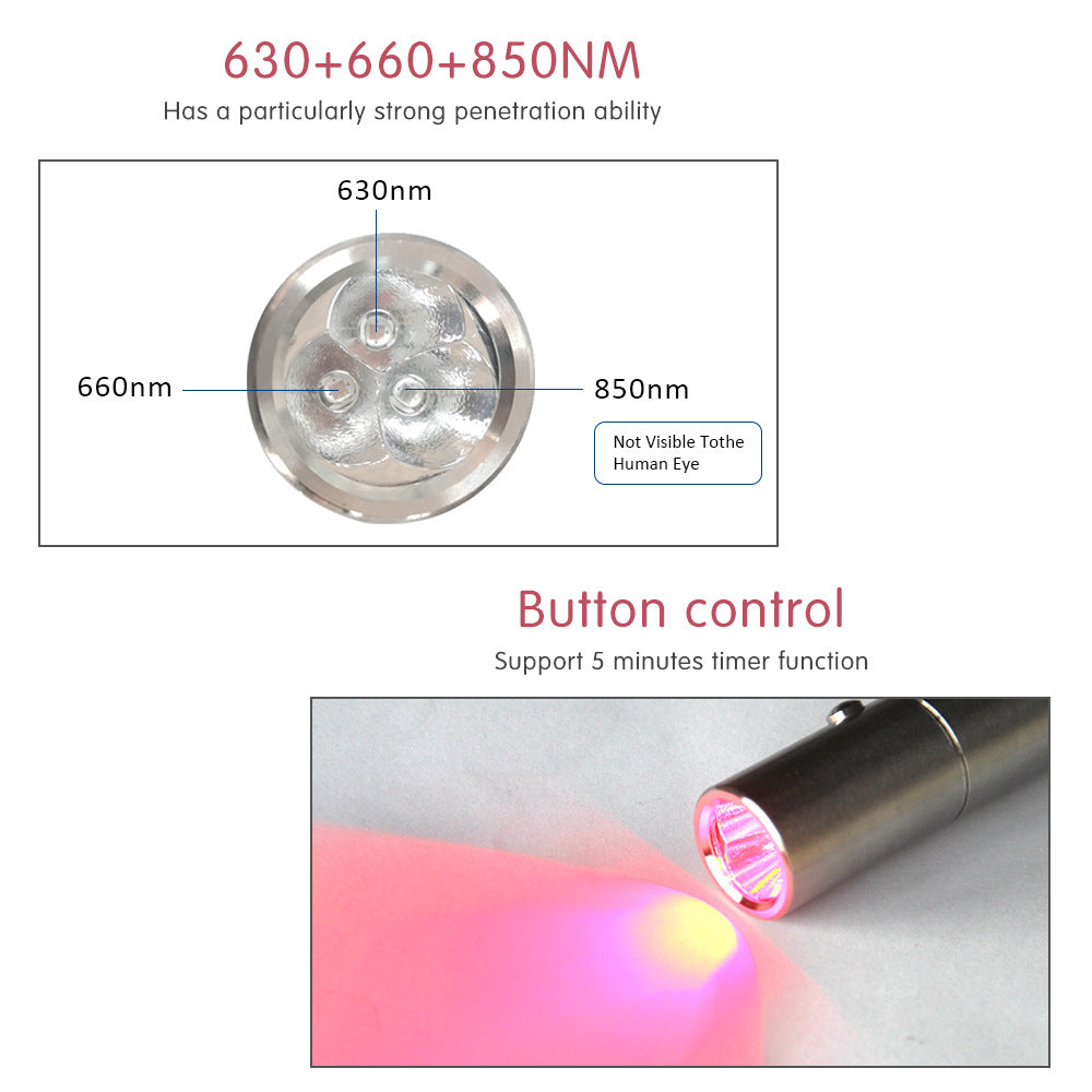 Red Light Therapy Pen Led Infrared Light Portable Near Infrared Flashlight Fda Approved