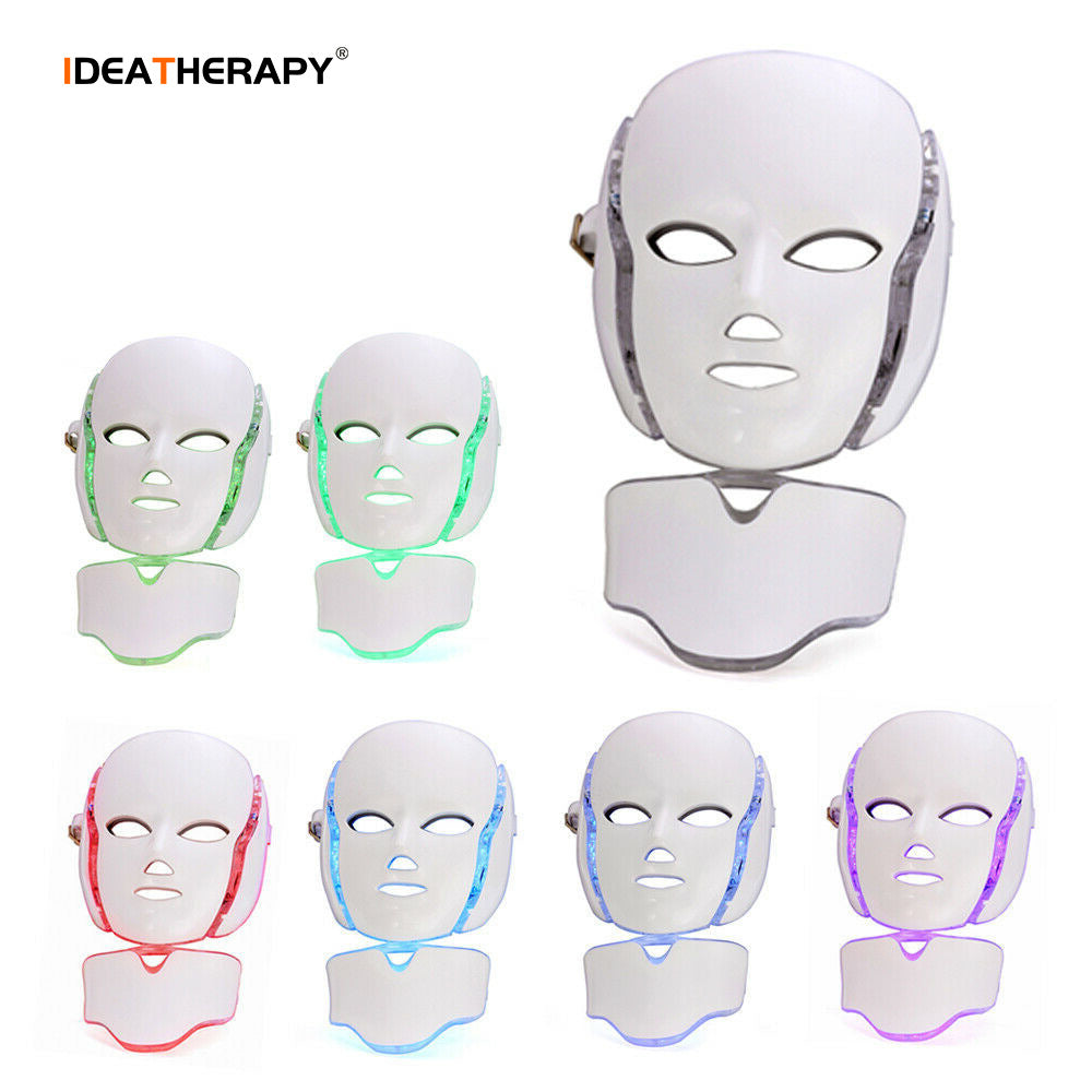 Led Light Therapy Mask For Face And Neck Skin Brightening Acne Treatment