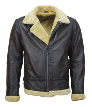 RE4 Remake Leon Kennedy Leather Jacket with Shearling Lining