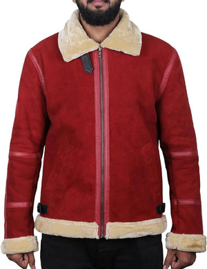 Ryan Reynolds Spirited Red Bomber Jacket with Shearling Lining