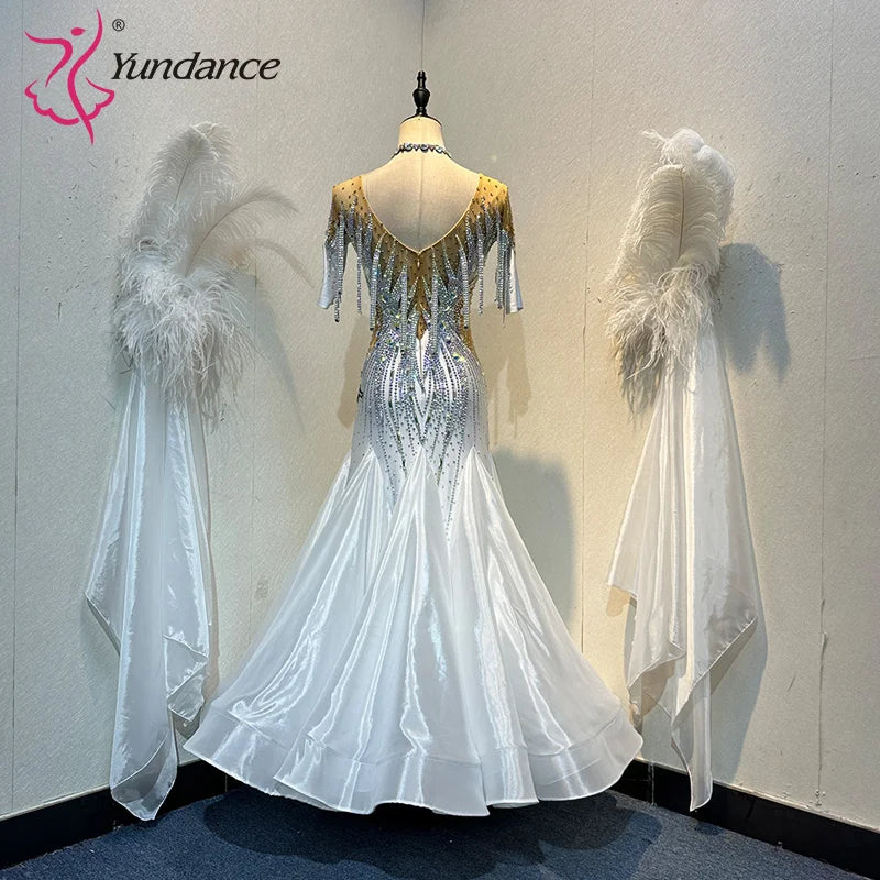 Women's Custom Ballroom Competition Dance Dress For Blackpool Performance