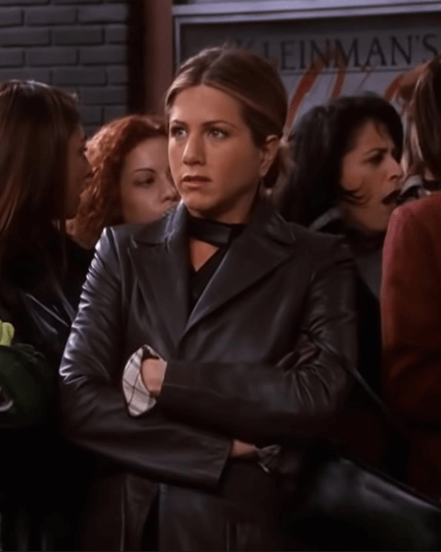 Rachel Green Long Leather Coat Friends Season 7 Inspired Fashion Outerwear