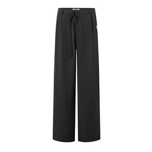 Men's Black Pleated Drawstring Dance Trousers with Logo