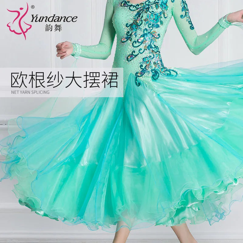 Women's Custom Modern Ballroom Smooth Dance Dress For Competition