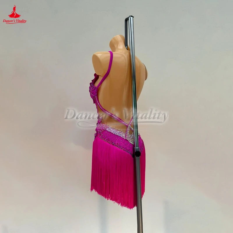 Women's And Girls' Latin Ballroom Tassel Dance Dress For Competition Or Grade Exam Customizable