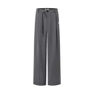 Men's Black Pleated Drawstring Dance Trousers with Logo