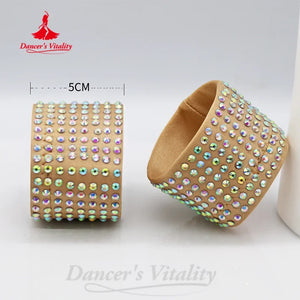 Dance Shoe Heel Protectors, Women's, Neon Green Rhinestone, Slip-On, Ballroom Latin Salsa