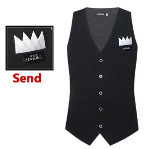 Men's Black V-Neck Button-Up Vest with Pockets for Ballroom Dance