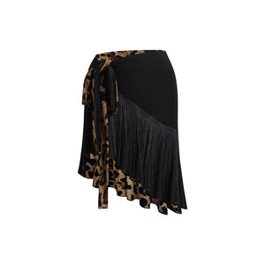 Women's Leopard Print Tie-Waist Dance Wrap Skirt - Latin, Ballroom
