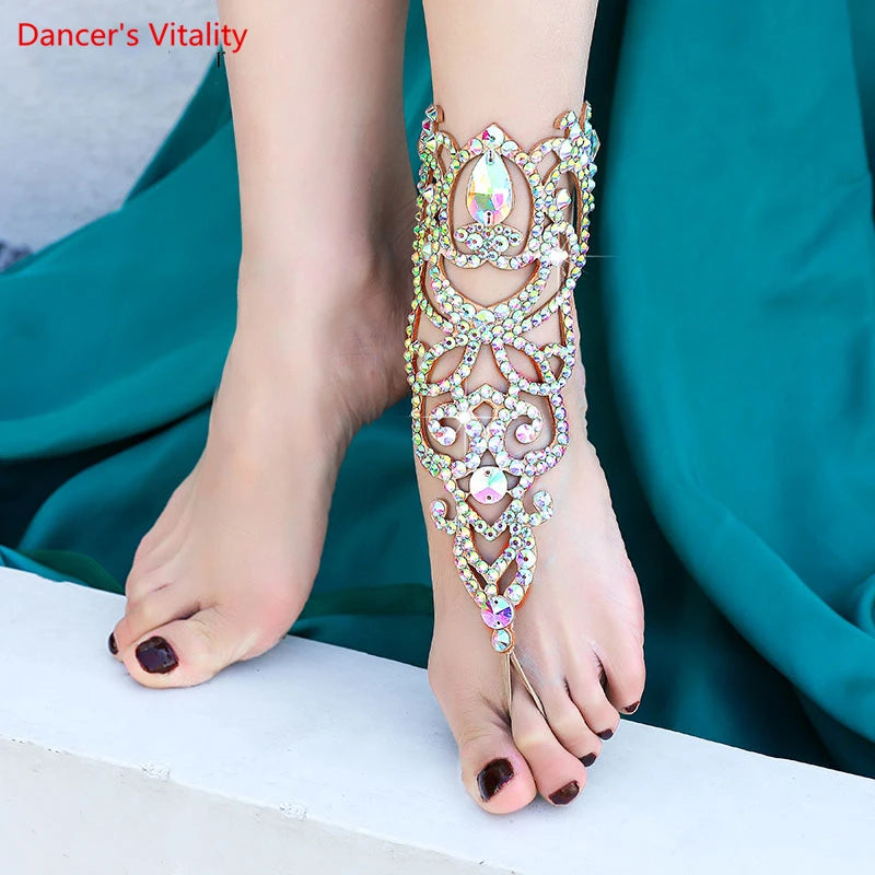 Rhinestone Lyrical Dance Headpiece, Adult Iridescent Crystal Embellished Hair Accessory for Contemporary Ballet