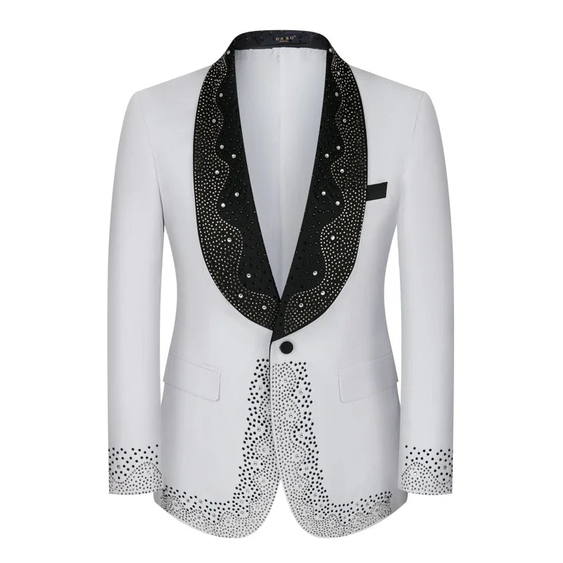 Men's 2-Piece Tuxedo Suit With Shawl Lapel One-Button Blazer For Weddings And Formal Events
