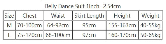 Belly Dance Costume Women's Adult Blue Chiffon Long Sleeve Halter Top & Skirt Set, Red Chiffon Long Sleeve Halter Top & High-Slit Skirt Set