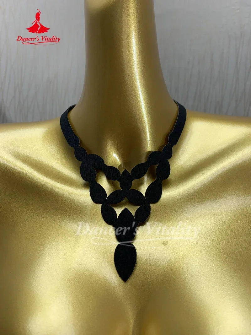 Necklace With AB Rhinestones For Belly Dance Competition Performance For Women And Kids