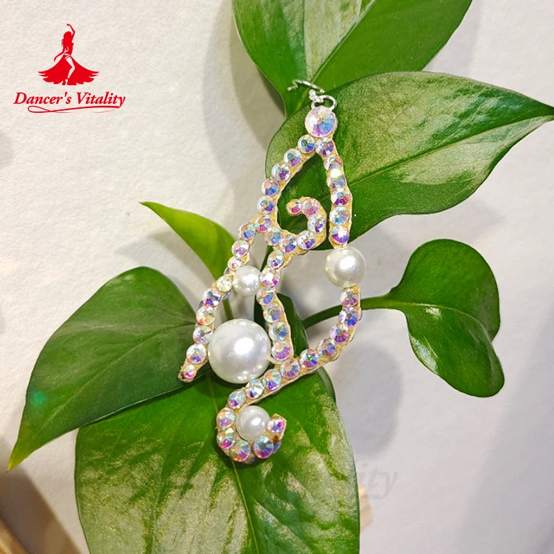 Dance Earrings Women's Iridescent AB Rhinestone Hoop Earrings, Ballroom Latin Salsa Dance Jewelry