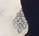 Dance Earrings Women's Iridescent AB Rhinestone Hoop Earrings, Ballroom Latin Salsa Dance Jewelry