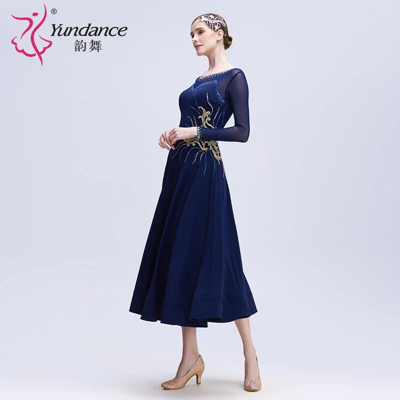 Ballroom Dance Dress International Standard Practice Chiffon For Women's Training