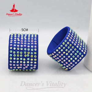 Dance Shoe Heel Protectors, Women's, Neon Green Rhinestone, Slip-On, Ballroom Latin Salsa