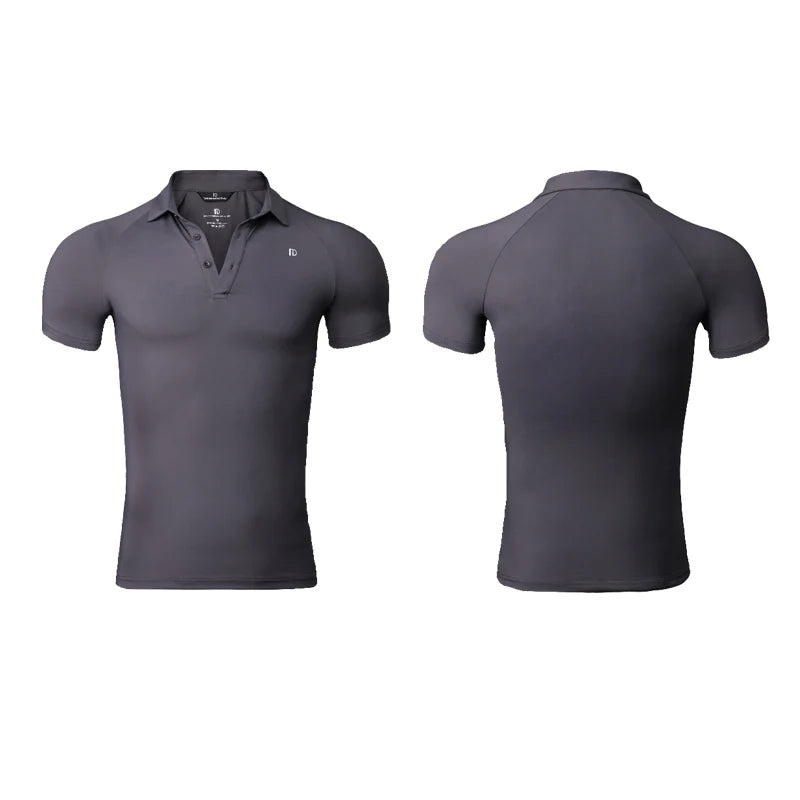 Men's Black, Purple, and Gray Performance Polo Dance Shirt with Raglan Sleeves