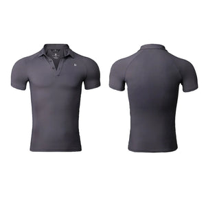 Men's Black, Purple, and Gray Performance Polo Dance Shirt with Raglan Sleeves