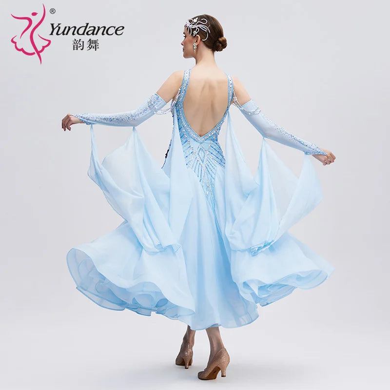Adult Women's Long Ballroom Dance Dress For Competition And Performance