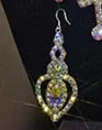 Dance Earrings Women's Iridescent AB Rhinestone Hoop Earrings, Ballroom Latin Salsa Dance Jewelry