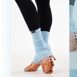 Dance Leg Warmers Women's White Ruched Mesh Knit for Ballroom Latin Dance