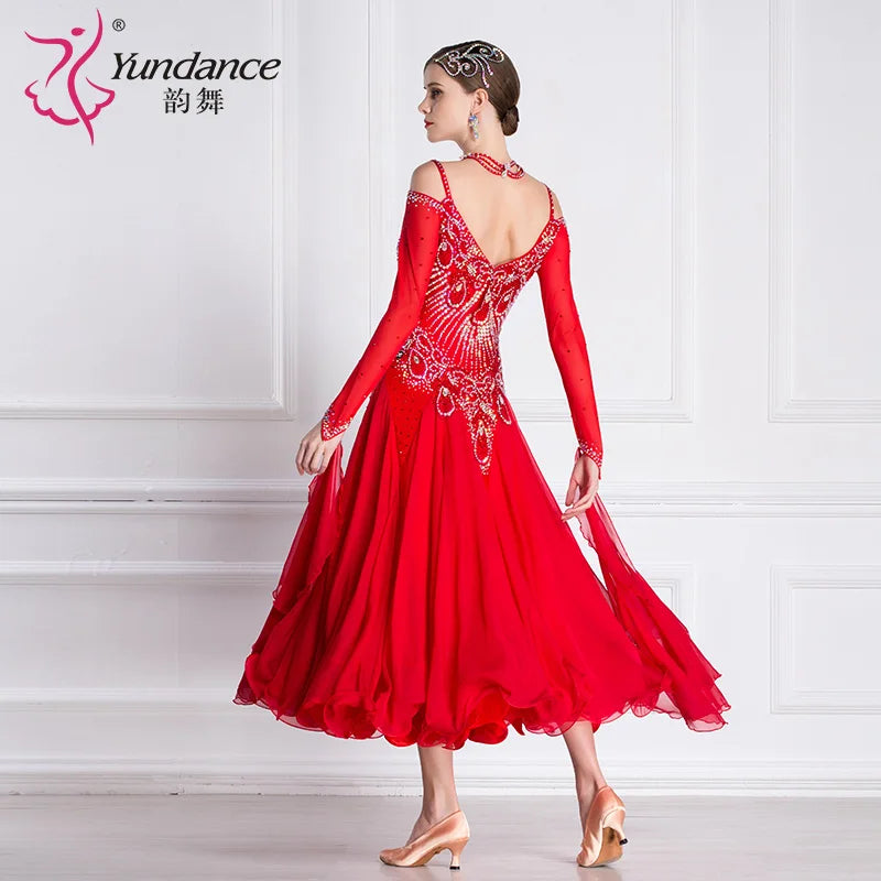 Women's Ballroom Smooth Dance Dress In Chiffon For Competition