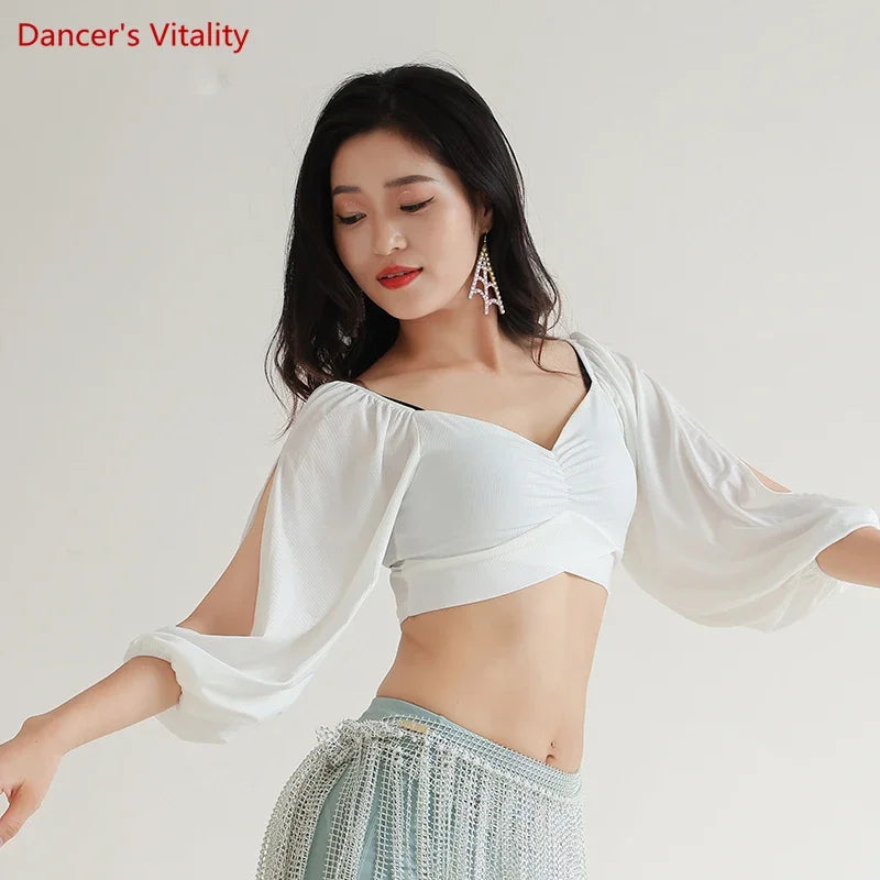 Women's Belly Dance Practice Top Slim-Fit Blouse For Training