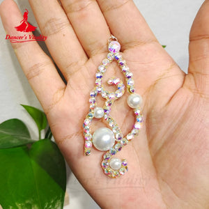 Dance Earrings Women's Iridescent AB Rhinestone Hoop Earrings, Ballroom Latin Salsa Dance Jewelry