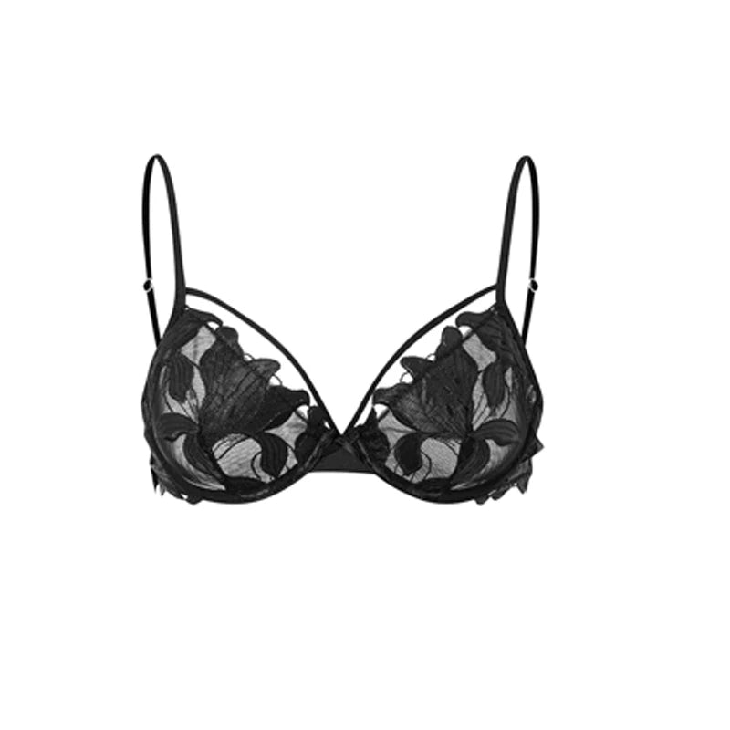 Women's Black Lace Asymmetrical Ruffle Latin Ballroom Dance Skirt Set