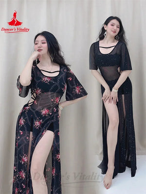 Women's Belly Dance Dress With Mesh Fabric Shaabi Baladi Saidi Style For Practice