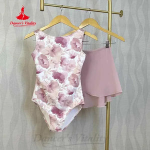 Dance Leotard Women's Multi-color Floral Print Spandex Sleeveless High-Cut Leotard for Ballet Jazz Contemporary Dance
