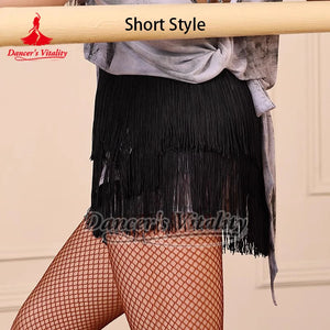 Women's Pink, Yellow, Blue Fringe Latin Dance Dress with Cut-Out Bodysuit & Headband