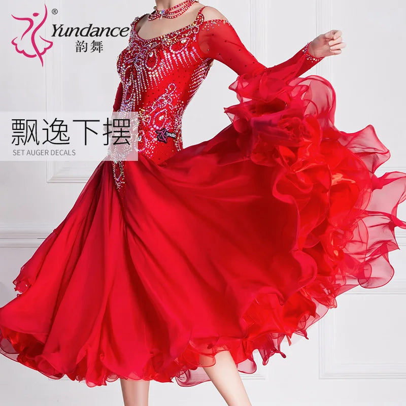 Women's Ballroom Smooth Dance Dress In Chiffon For Competition