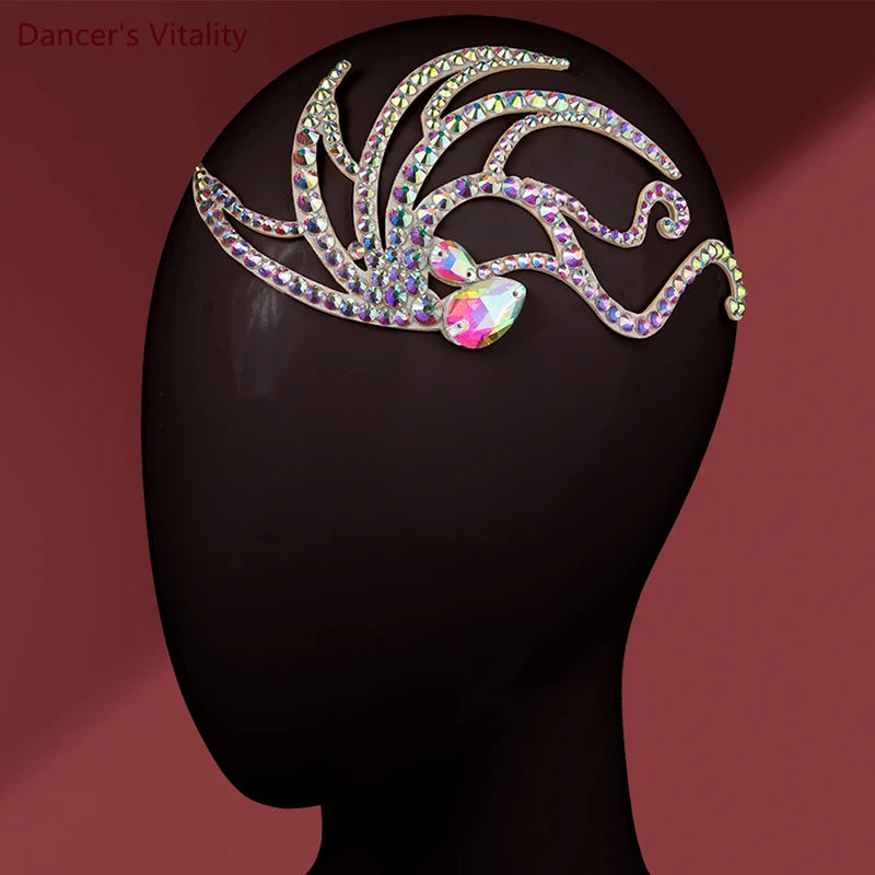 Dance Headpiece Women's Iridescent Crystal Octopus Design Headwear - Latin, Ballroom, Salsa