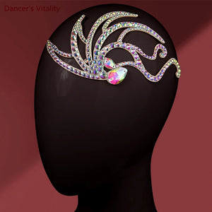 Dance Headpiece Women's Iridescent Crystal Octopus Design Headwear - Latin, Ballroom, Salsa