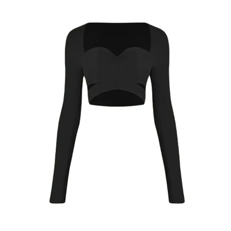 Women's Burgundy & Black Fringe Latin Dance Top and Shorts Set, Long Sleeve Sweetheart Crop Top, High Waist Fringe Shorts