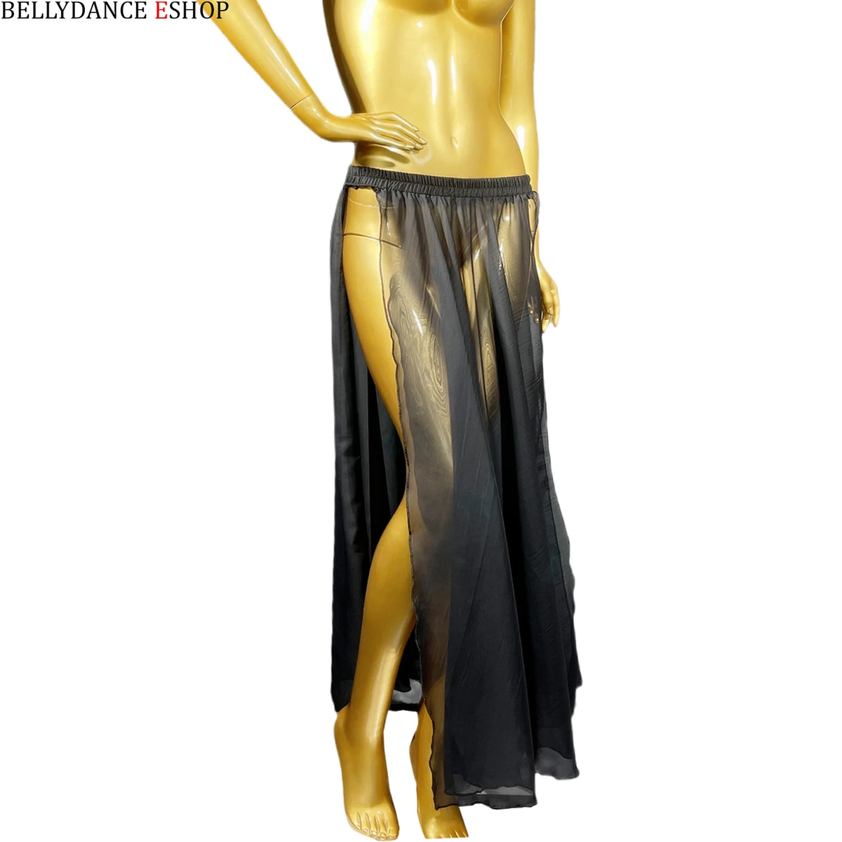 Dance Skirt Women's Red, Blue, Green Sheer Chiffon High Slit Maxi Skirt for Belly Dance