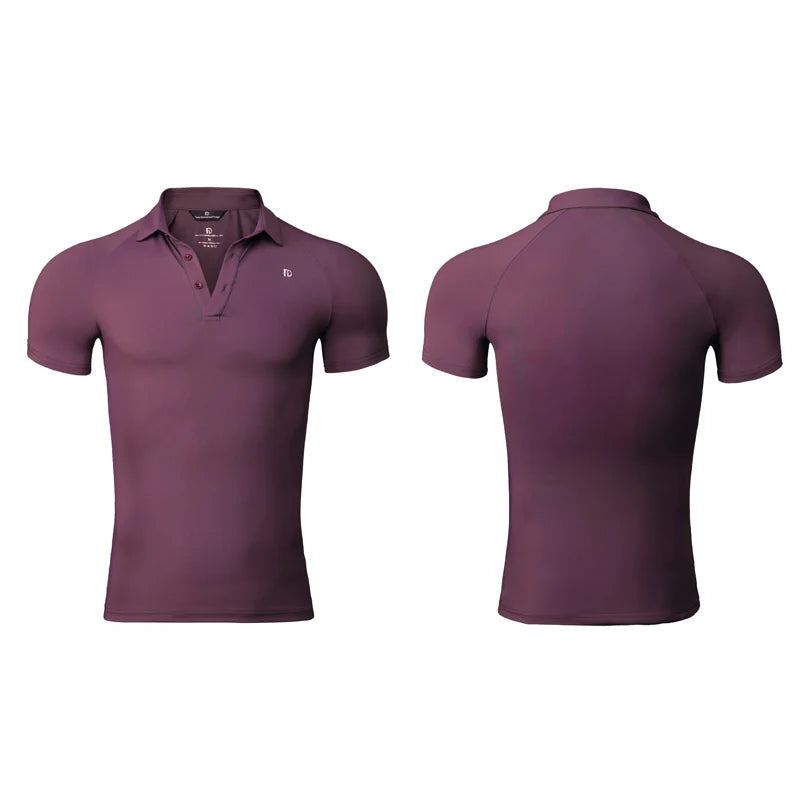 Men's Black, Purple, and Gray Performance Polo Dance Shirt with Raglan Sleeves