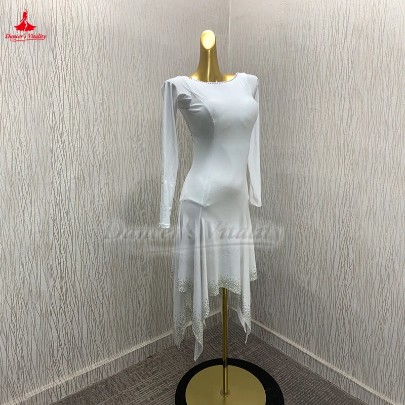 Latin Ballroom Dance Dress Customizable For Cha-Cha, Samba, Rumba, Jive Competition And Performance