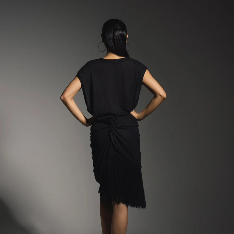 Women's Brown Leopard Print Fringe Latin Dance Dress