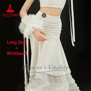 Girls Black & White Velvet Mesh Pearl Ballroom Dance Dress