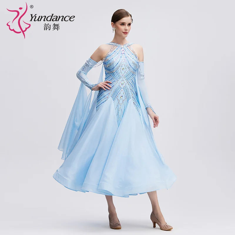 Adult Women's Long Ballroom Dance Dress For Competition And Performance