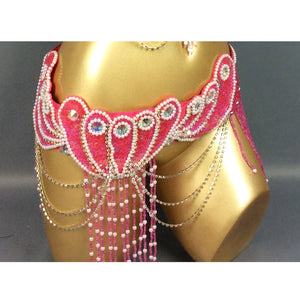 Belly Dance Hip Scarf, Women's Multi-Color Sequin & Bead Fringe Hip Scarf, Tribal Fusion Dance Costume Accessory