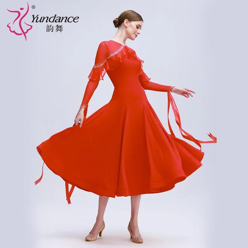 Women's Ballroom Dance Practice Dress International Standard Chiffon For Training