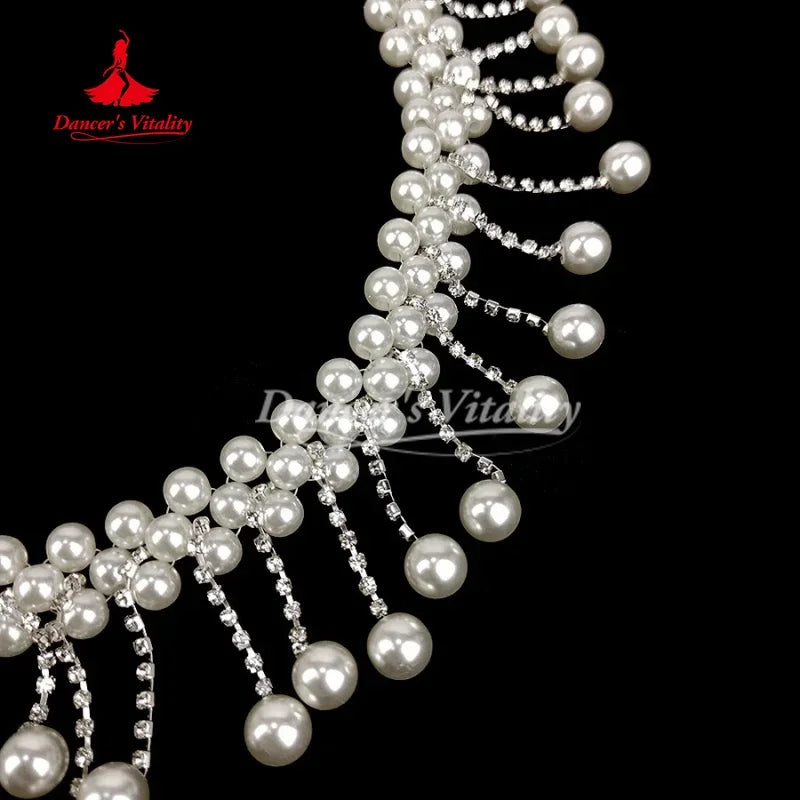 Waist Chain Belt With Pearl Tassels For Belly Dance Competition Adults & Kids