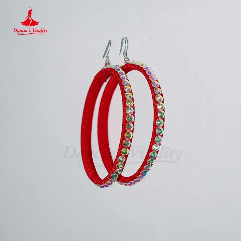 Women's Red Sequin Fringe Halter Latin Dance Dress with Floral Embellishments