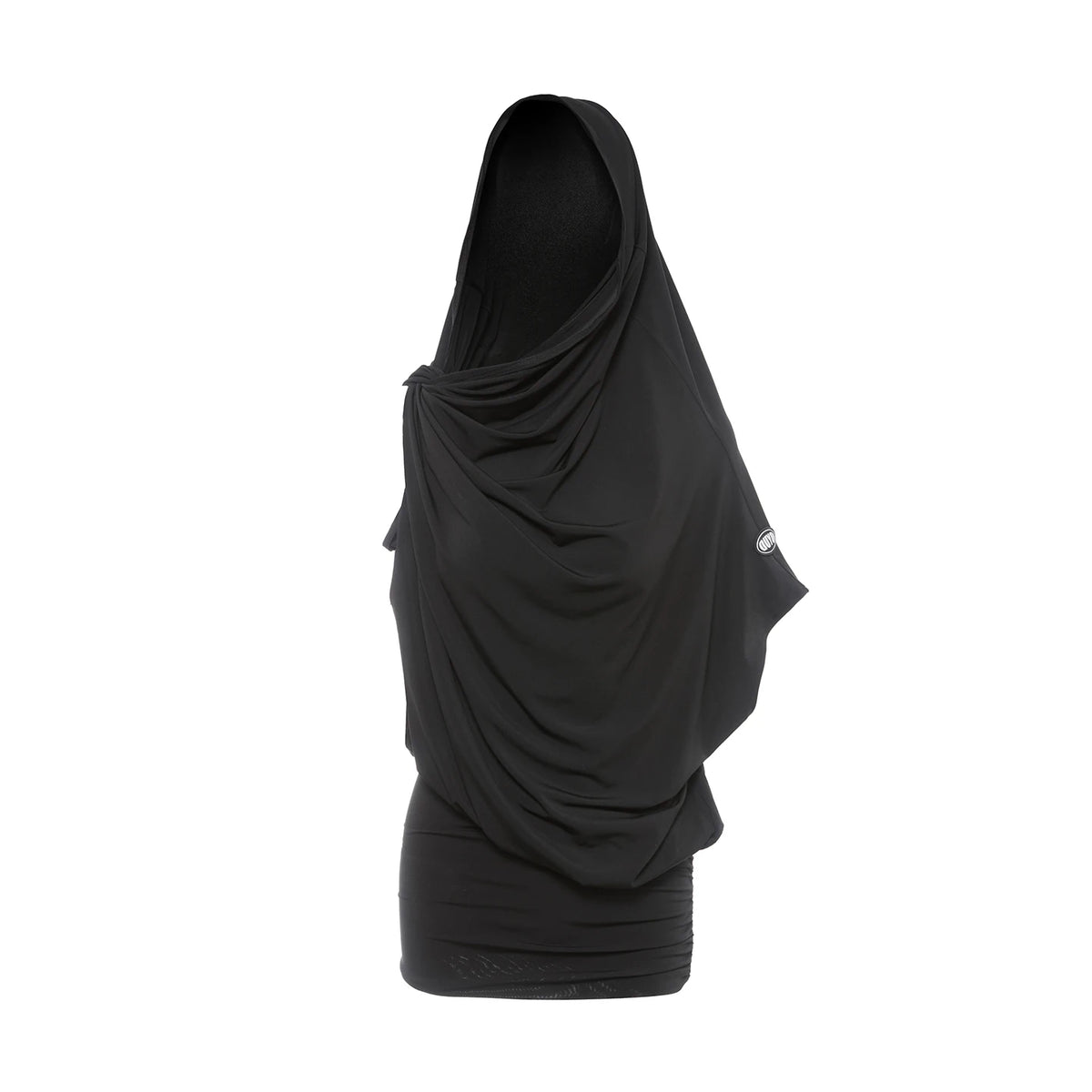 Women's Black Hooded Draped Top and Asymmetrical Skirt Latin Dance Set